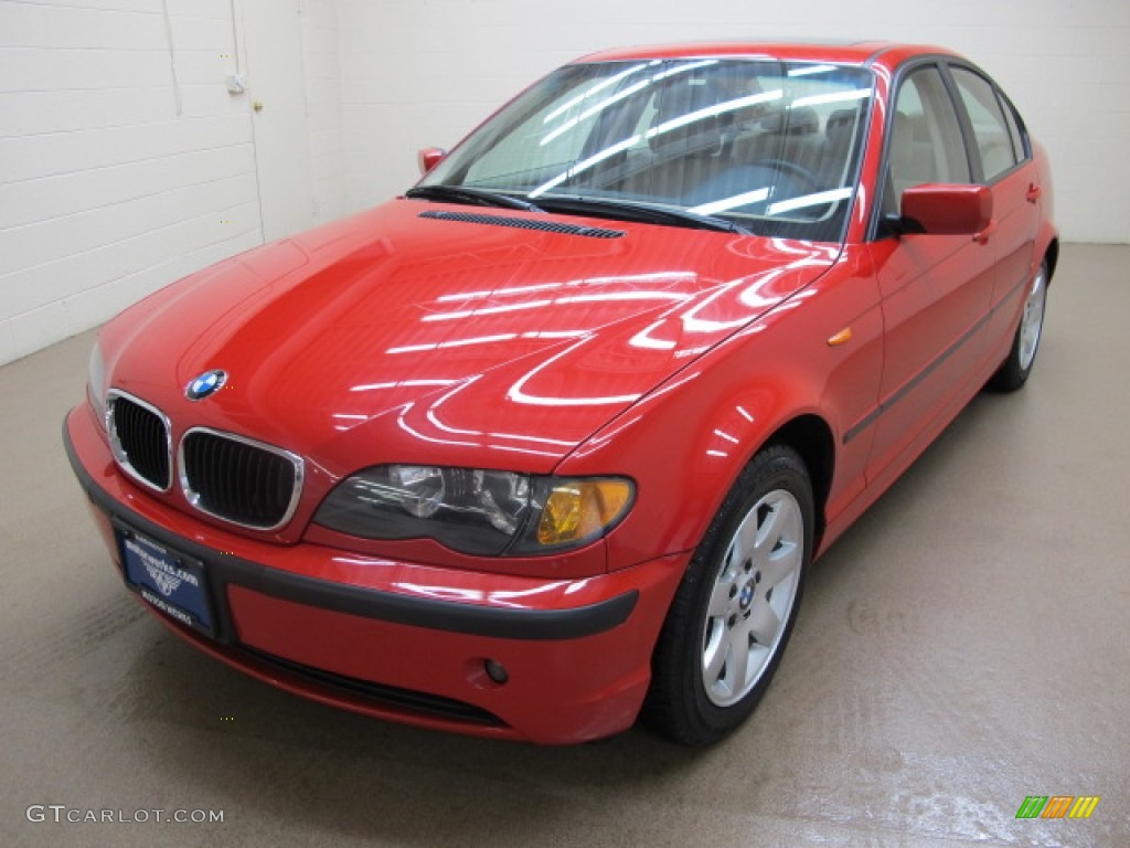 2005 3 Series 325i Sedan - Electric Red / Sand photo #4