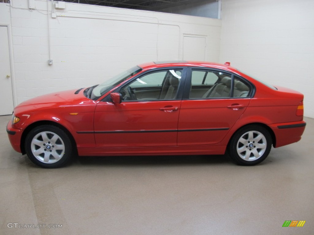 2005 3 Series 325i Sedan - Electric Red / Sand photo #5