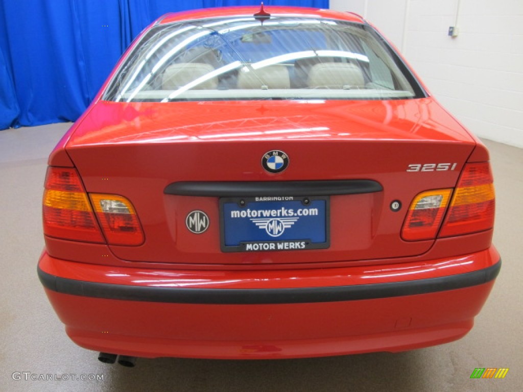 2005 3 Series 325i Sedan - Electric Red / Sand photo #7