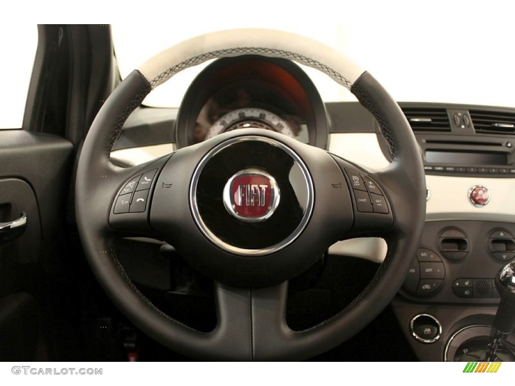 2012 Fiat 500 Gucci 500 by Gucci Nero (Black) Steering Wheel Photo #59544294