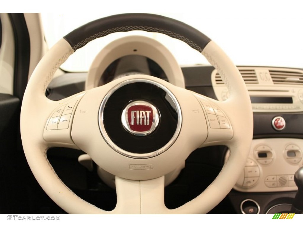 2012 Fiat 500 Gucci 500 by Gucci Nero (Black) Steering Wheel Photo #59544618
