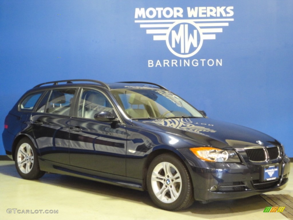 2008 3 Series 328xi Wagon - Monaco Blue Metallic / Gray photo #1