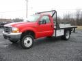 2000 Red Ford F550 Super Duty XL Regular Cab 4x4 Dump Truck  photo #2