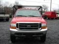 2000 Red Ford F550 Super Duty XL Regular Cab 4x4 Dump Truck  photo #16