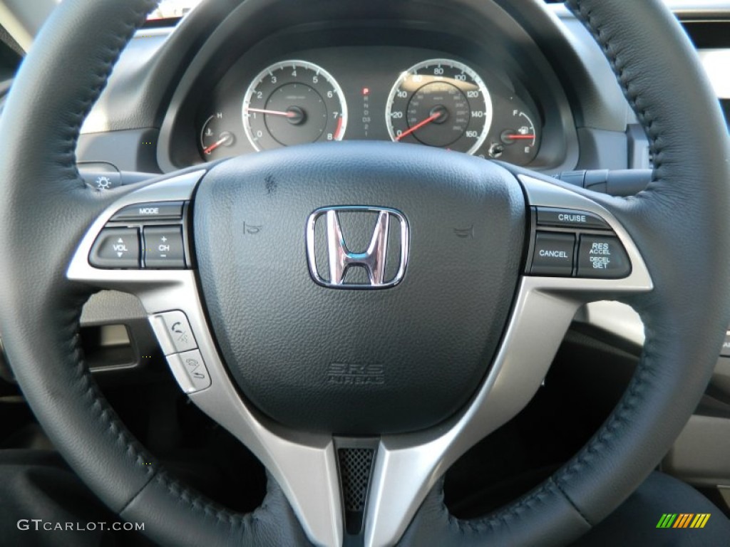 2012 Honda Accord EX-L Coupe Black Steering Wheel Photo #59547783