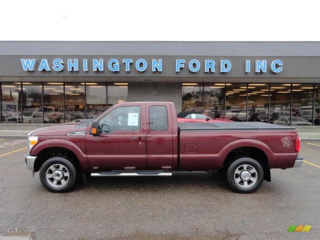 2011 F250 Super Duty Lariat SuperCab 4x4 - Royal Red Metallic / Black Two Tone Leather photo #1