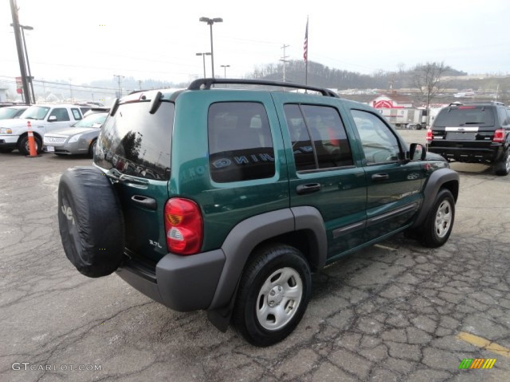 2003 Liberty Sport 4x4 - Timberline Green Metallic / Dark Slate Gray photo #4