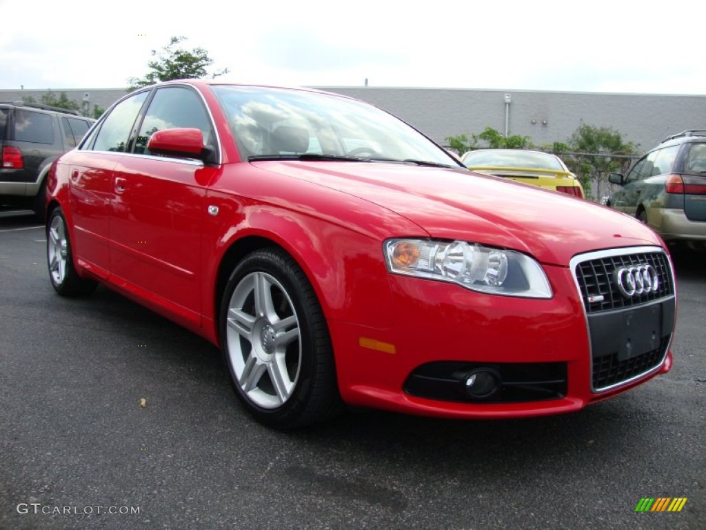 2008 A4 2.0T quattro S-Line Sedan - Brilliant Red / Black photo #5