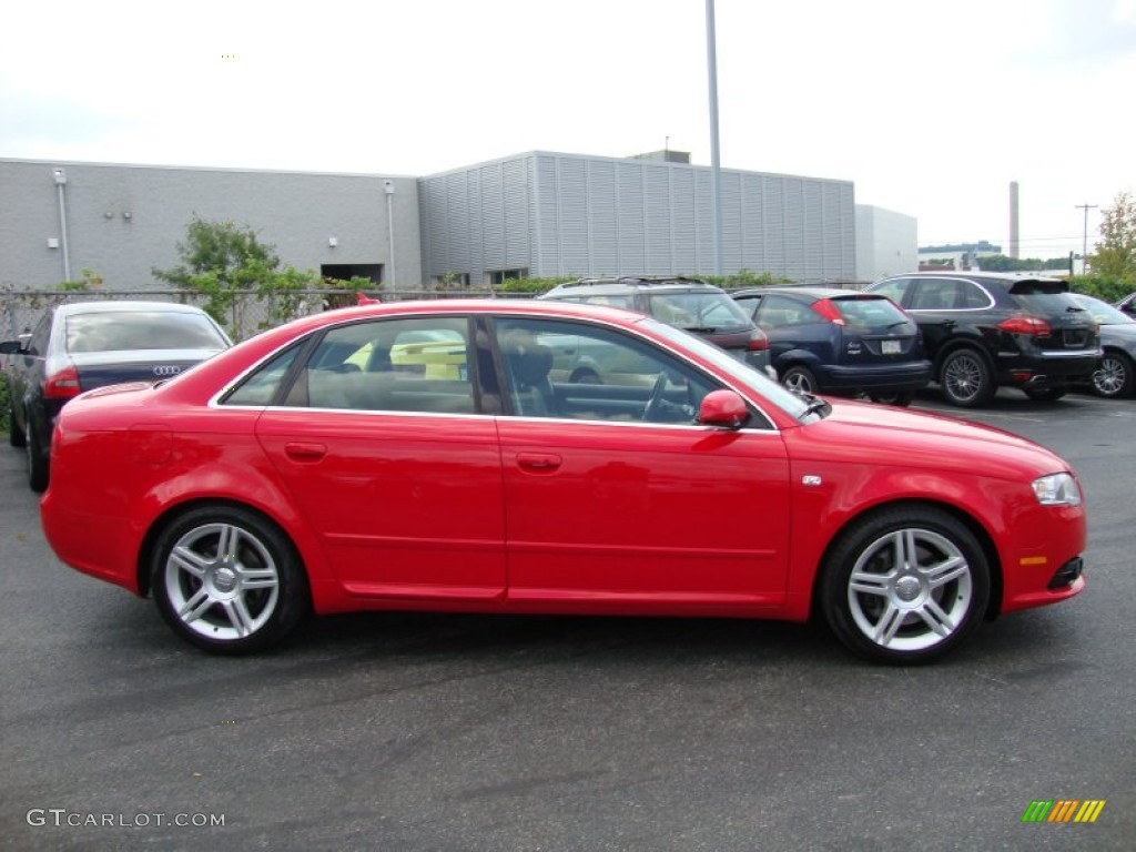 2008 A4 2.0T quattro S-Line Sedan - Brilliant Red / Black photo #7