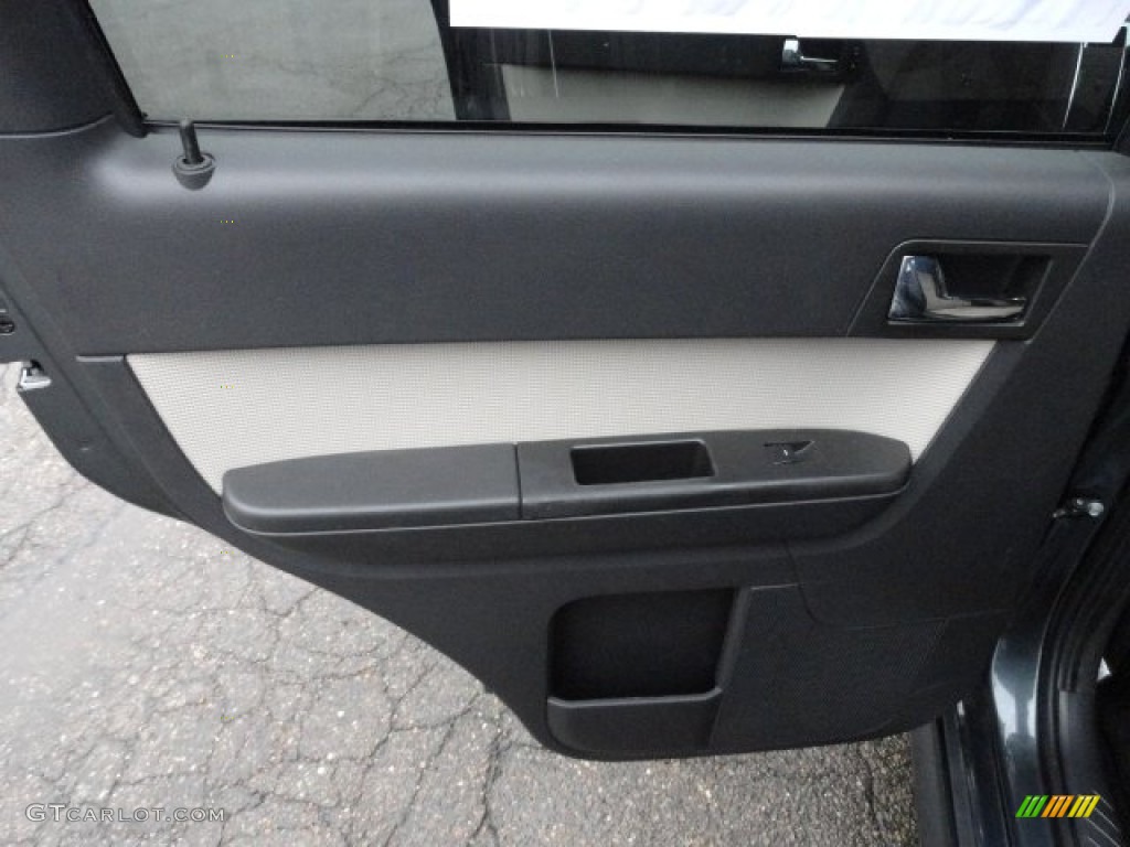 2009 Mercury Mariner V6 Premier 4WD Black Leather/Stone Alcantara Door Panel Photo #59549835