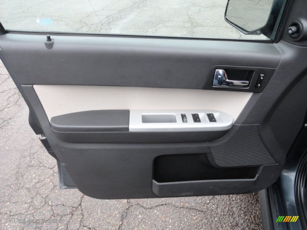 2009 Mercury Mariner V6 Premier 4WD Black Leather/Stone Alcantara Door Panel Photo #59549844