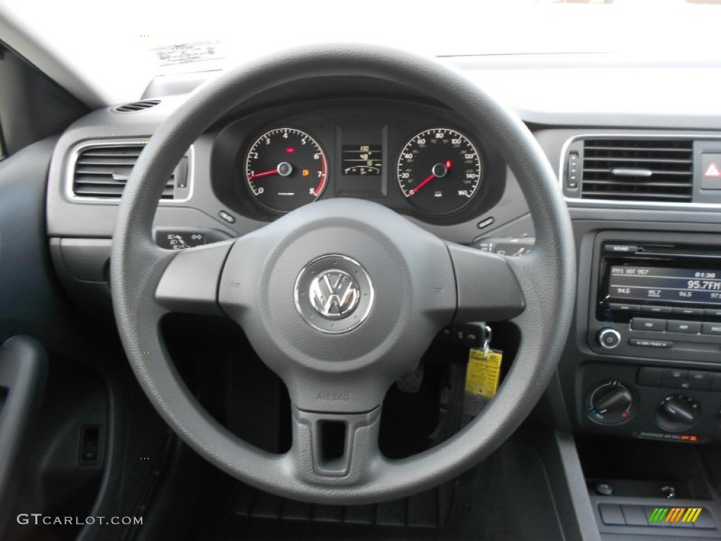 2012 Volkswagen Jetta S Sedan Titan Black Steering Wheel Photo #59550501