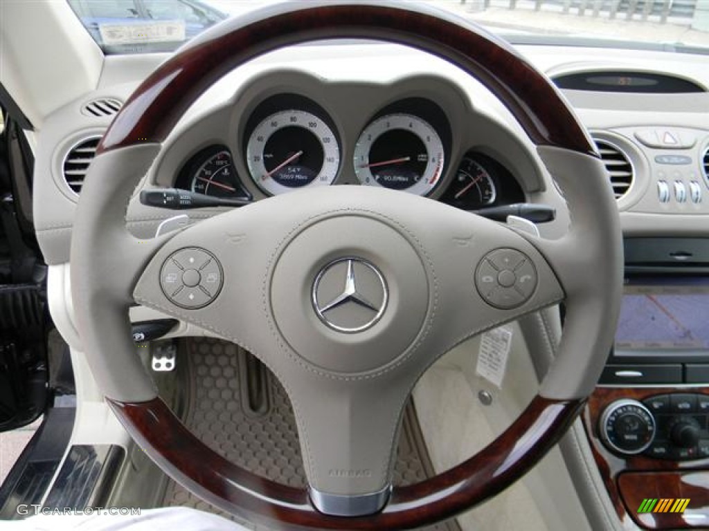 2011 Mercedes-Benz SL 550 Roadster Stone Steering Wheel Photo #59552772