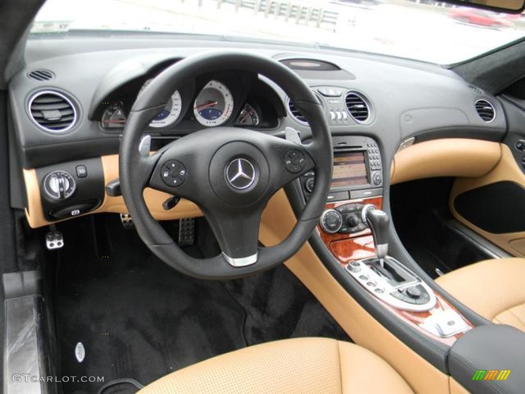 2009 Mercedes-Benz SL 63 AMG Roadster designo Sand/Black Dashboard Photo #59553226