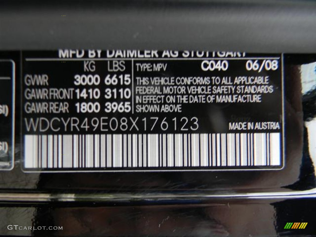 2008 G Color Code 040 for Black Photo #59553846