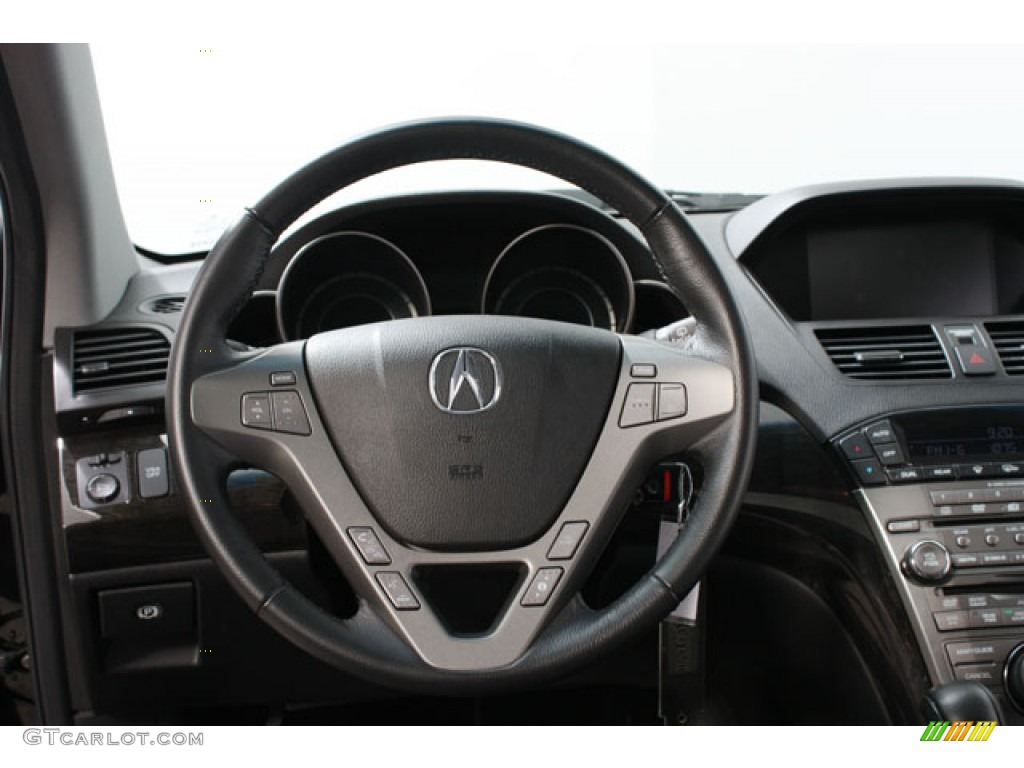 2009 Acura MDX Standard MDX Model Ebony Steering Wheel Photo #59554551