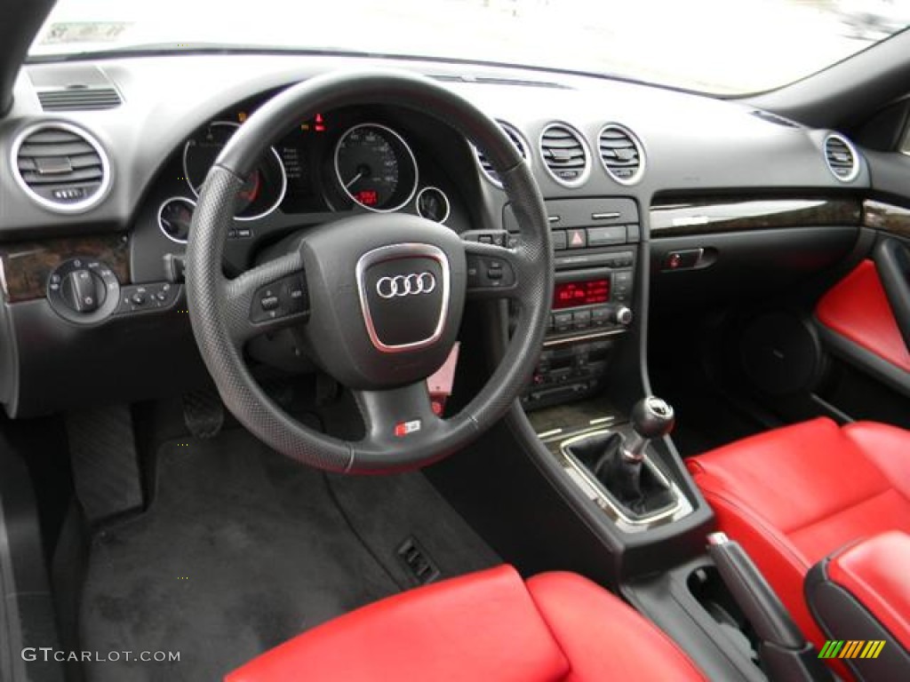 2008 Audi S4 4.2 quattro Cabriolet Red/Black Dashboard Photo #59554586
