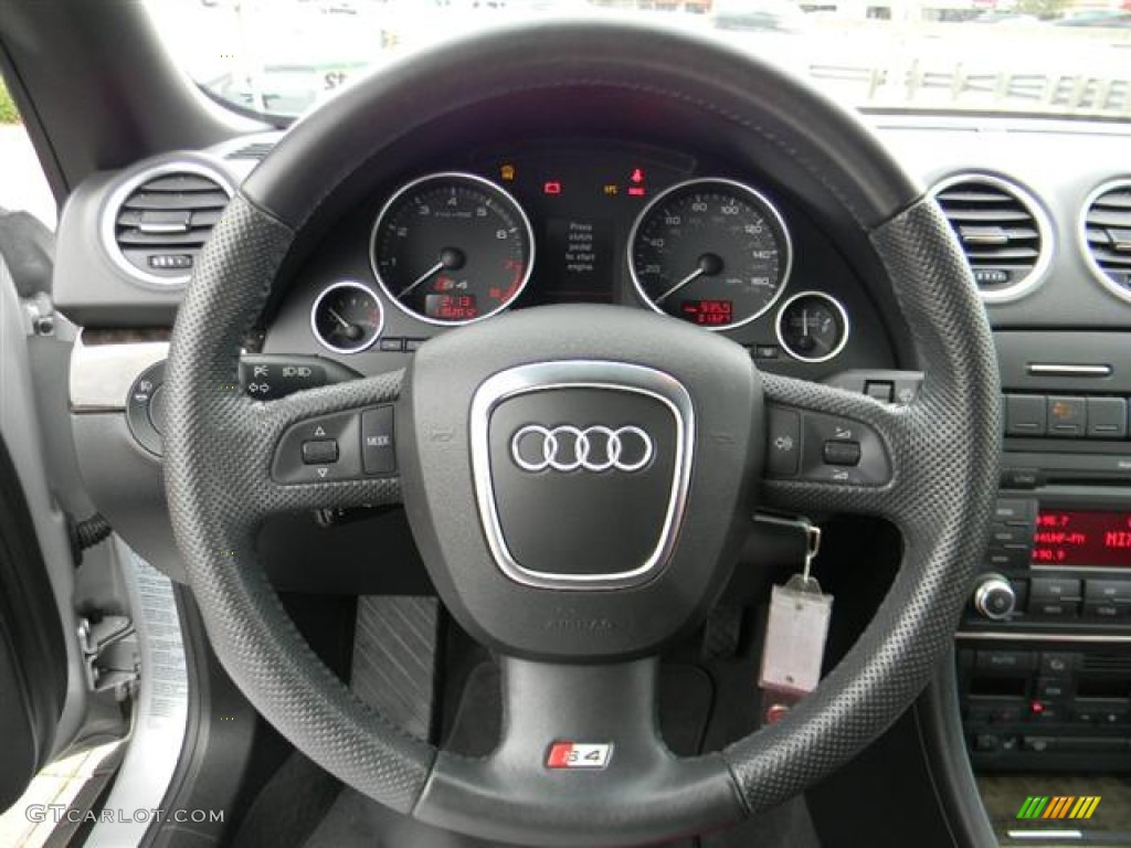 2008 Audi S4 4.2 quattro Cabriolet Red/Black Steering Wheel Photo #59554632