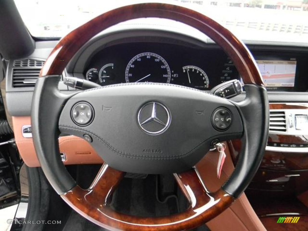 2008 Mercedes-Benz CL 550 Cognac/Black Steering Wheel Photo #59554902