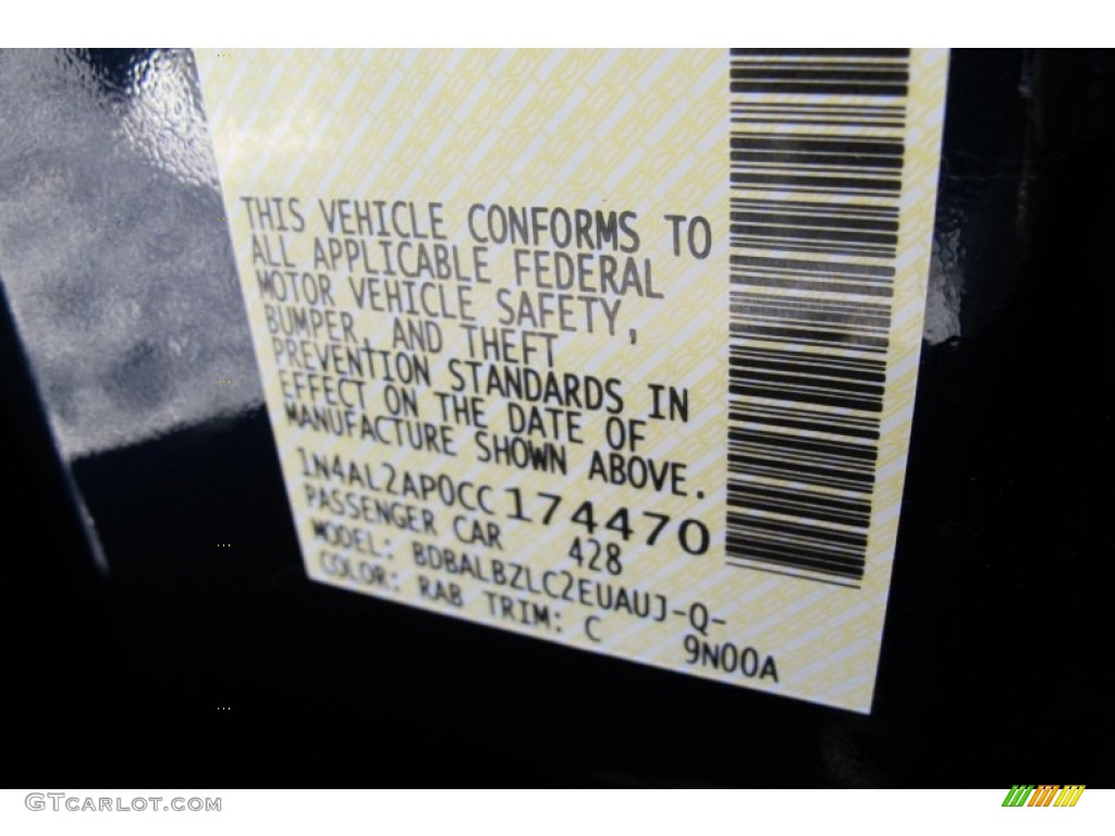 2012 Altima Color Code RAB for Navy Blue Photo #59555375