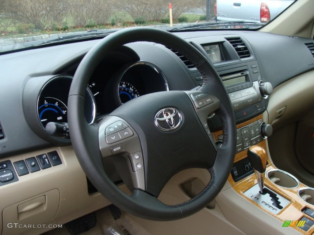 2010 Toyota Highlander Hybrid Limited 4WD Sand Beige Dashboard Photo #59556022