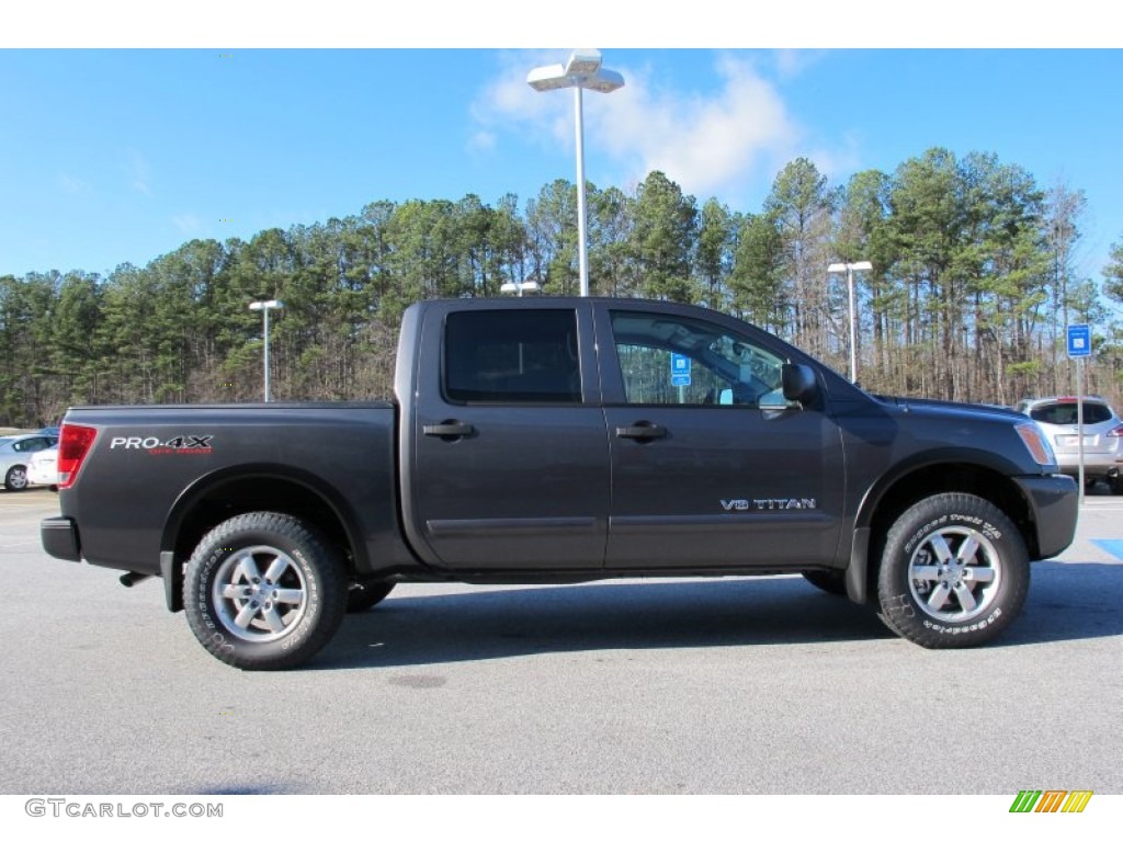 Smoke Gray 2012 Nissan Titan Pro-4X Crew Cab 4x4 Exterior Photo #59556741