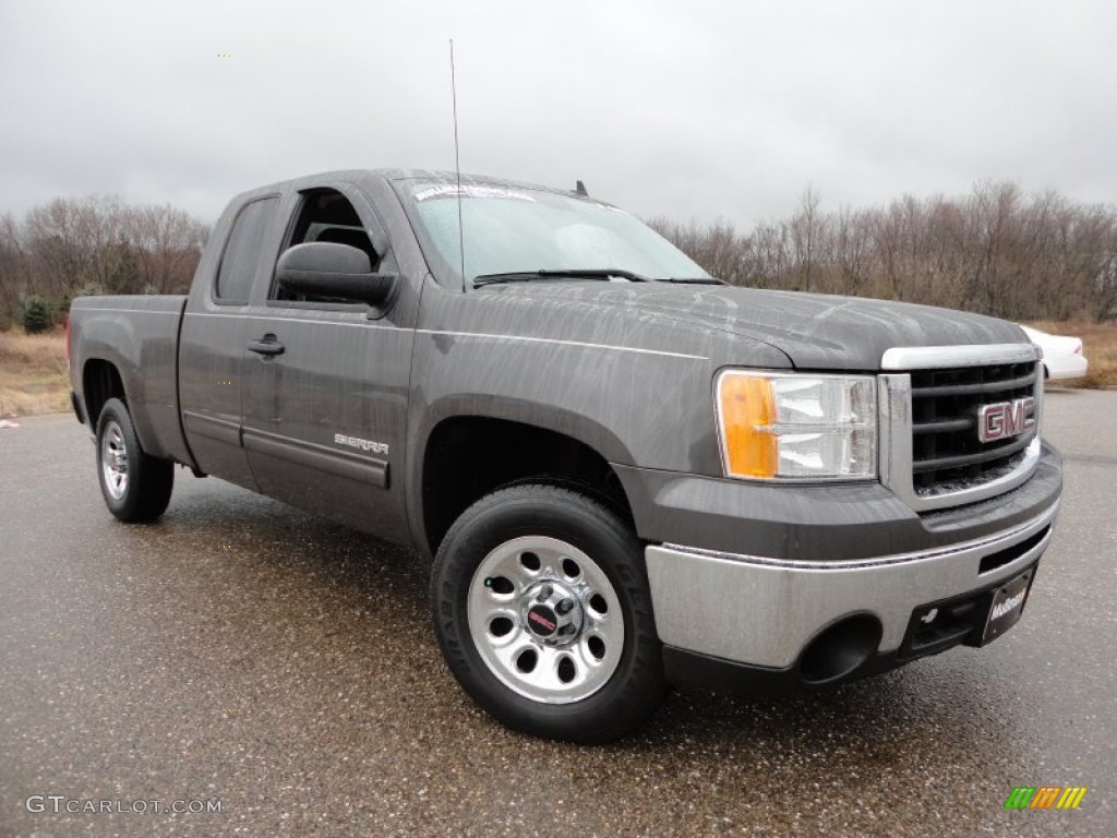 2010 Sierra 1500 SL Extended Cab - Storm Gray Metallic / Dark Titanium photo #1