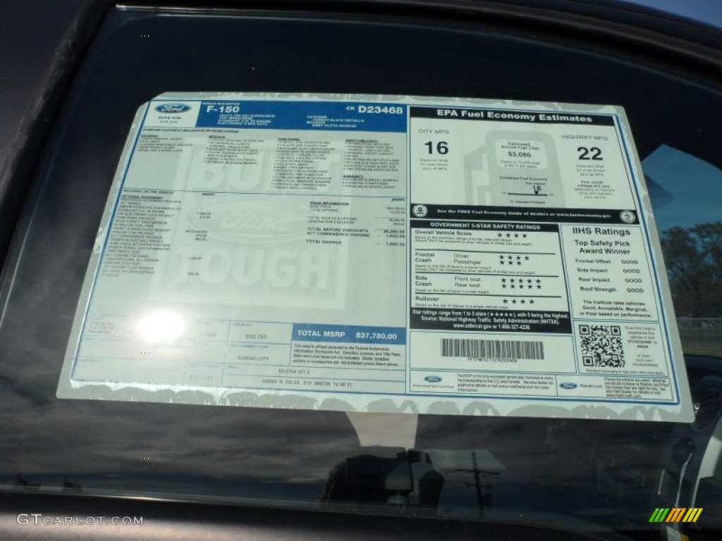 2012 Ford F150 XLT SuperCrew Window Sticker Photo #59562450