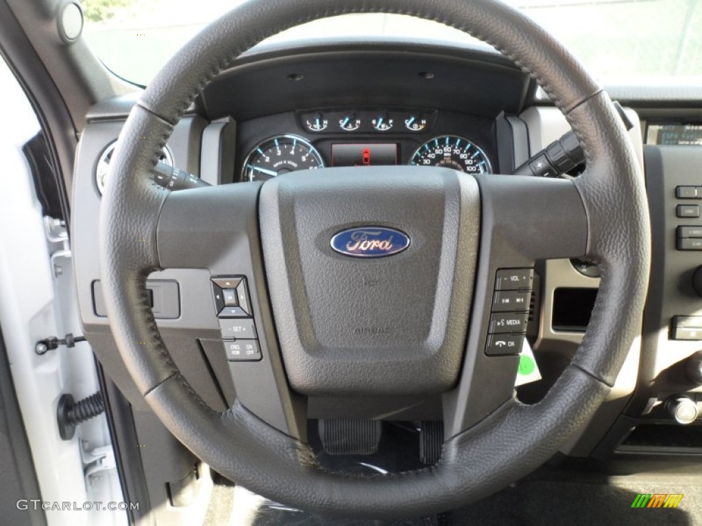 2012 Ford F150 XLT SuperCrew Steel Gray Steering Wheel Photo #59565192