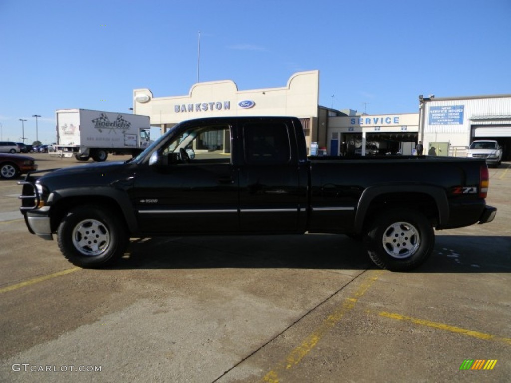 2002 Silverado 1500 LS Extended Cab 4x4 - Onyx Black / Graphite Gray photo #5