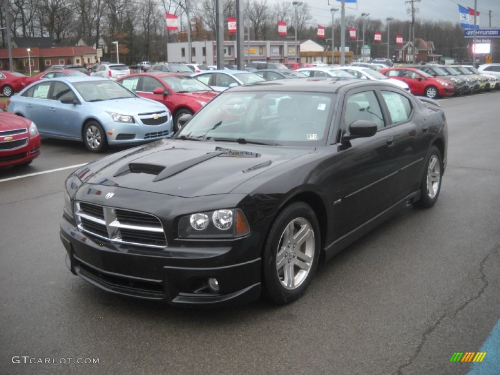 2006 Charger R/T - Brilliant Black Crystal Pearl / Dark Slate Gray/Light Graystone photo #7