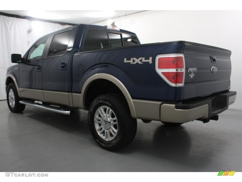 2010 F150 Lariat SuperCrew 4x4 - Dark Blue Pearl Metallic / Tan photo #6