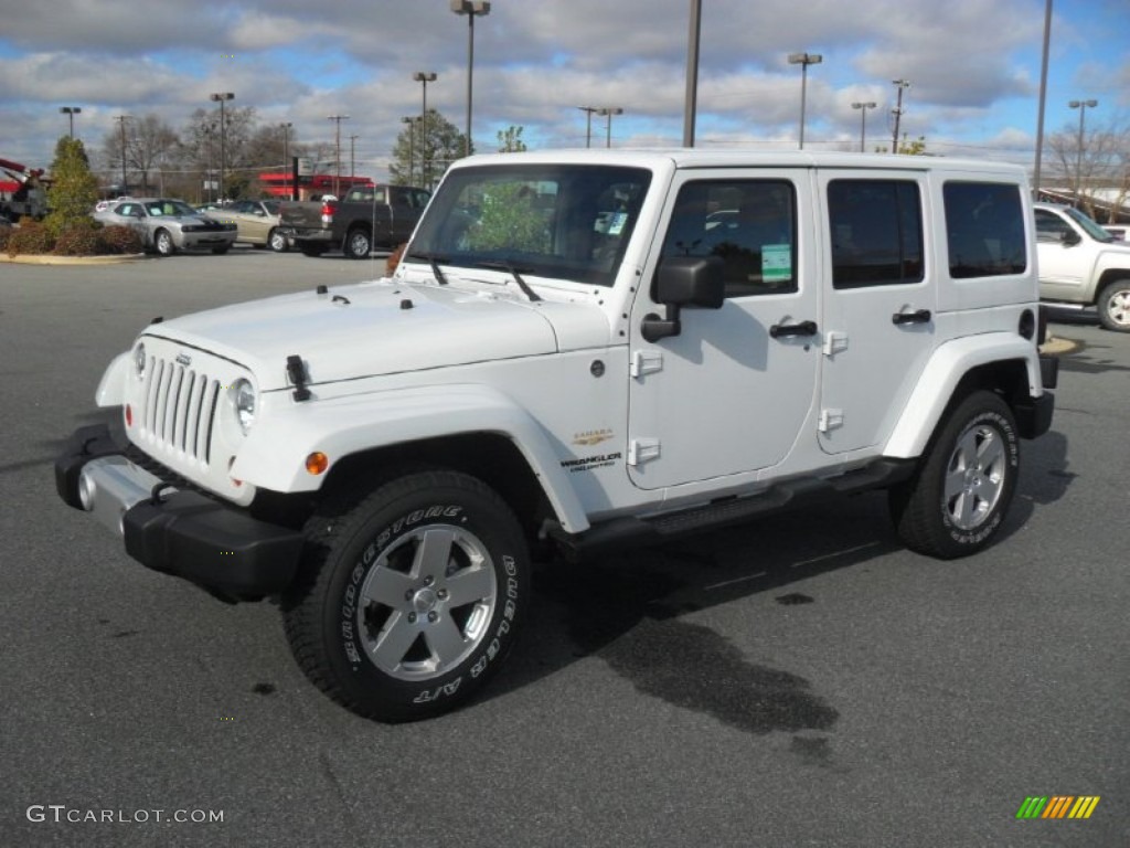 Bright White 2012 Jeep Wrangler Unlimited Sahara 4x4 Exterior Photo #59569800