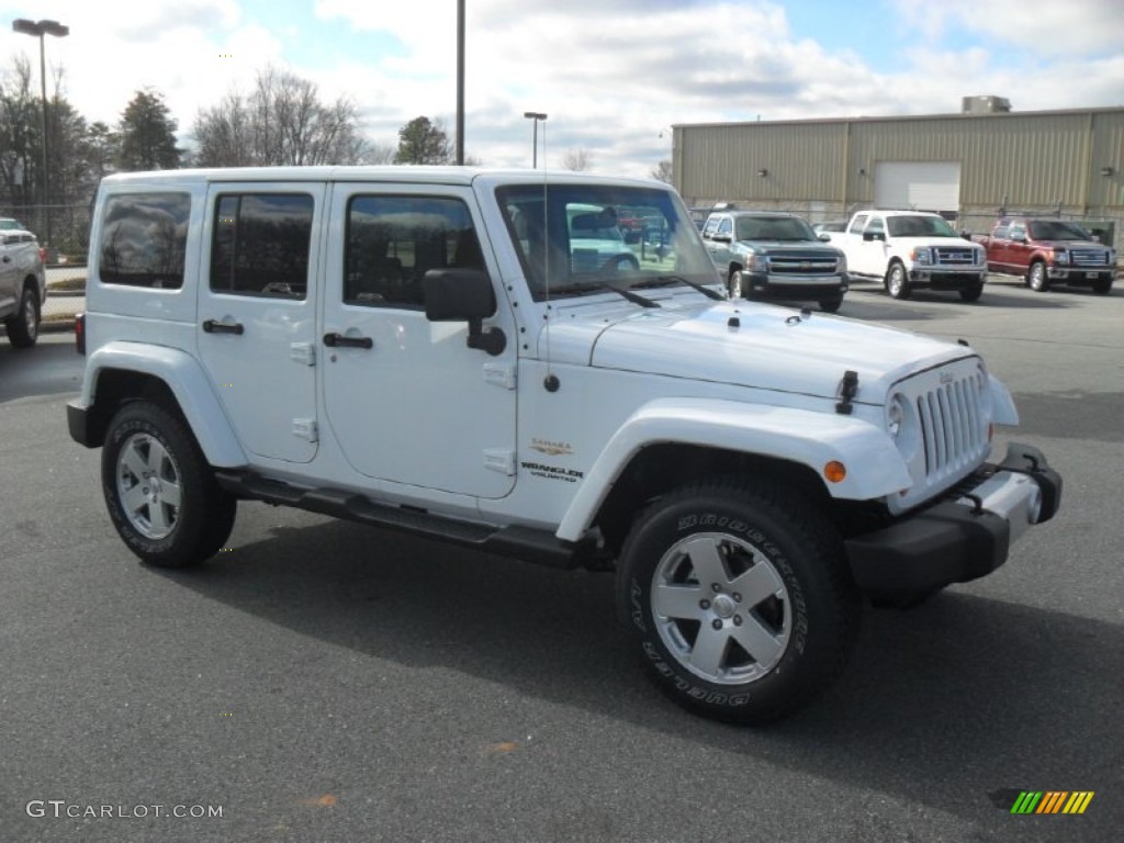 Bright White 2012 Jeep Wrangler Unlimited Sahara 4x4 Exterior Photo #59569836