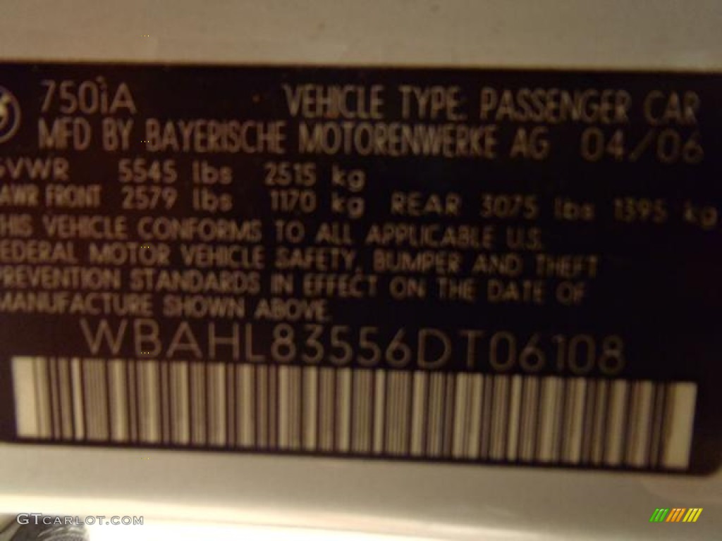 2006 7 Series 750i Sedan - Titanium Silver Metallic / Basalt Grey/Flannel Grey photo #33