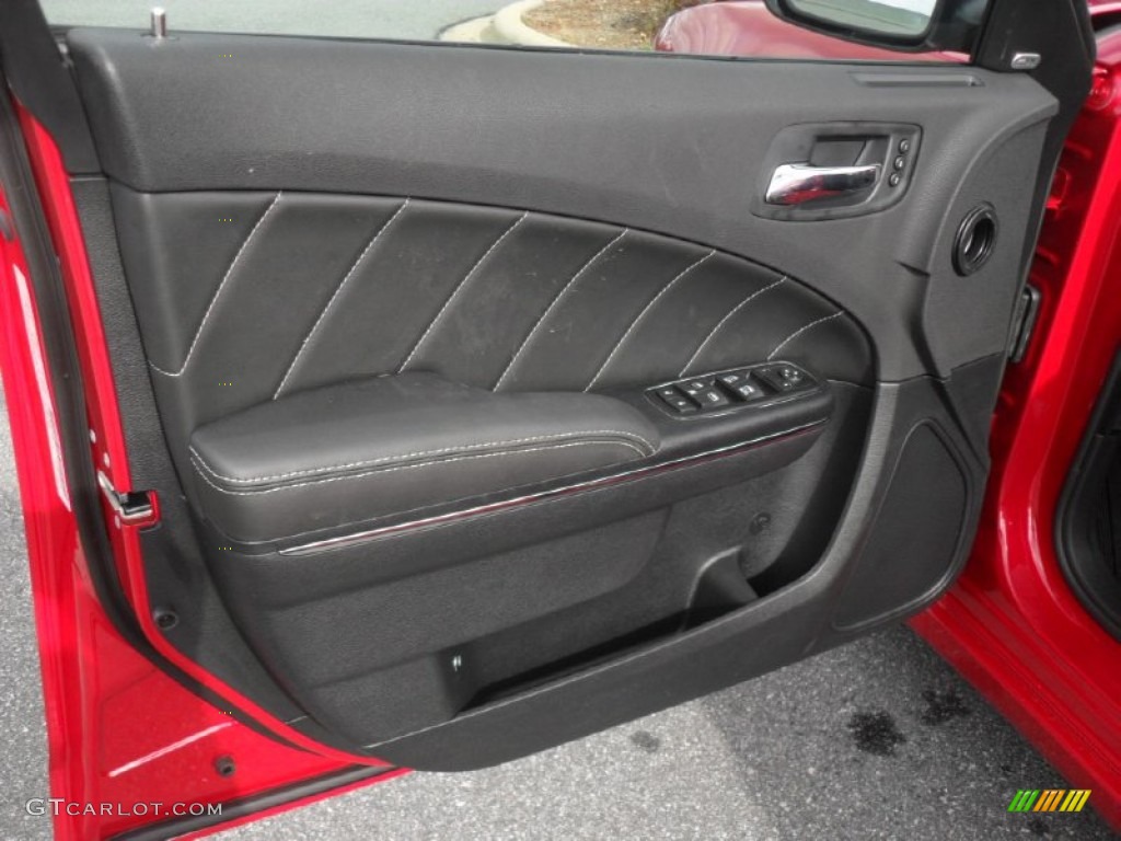 2012 Dodge Charger R/T Road and Track Black Door Panel Photo #59570094