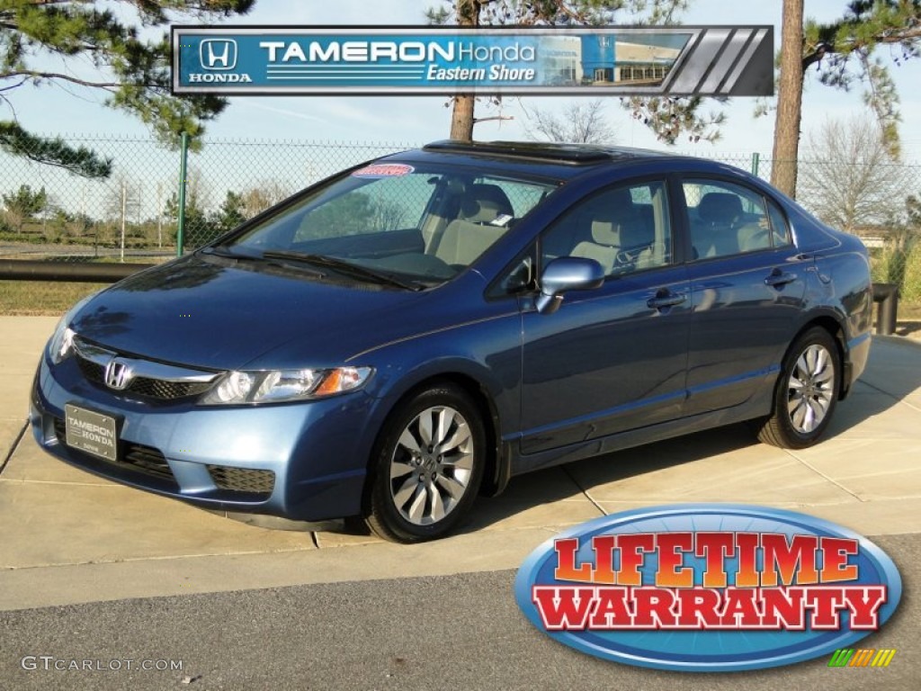 2009 Civic EX Sedan - Atomic Blue Metallic / Gray photo #1