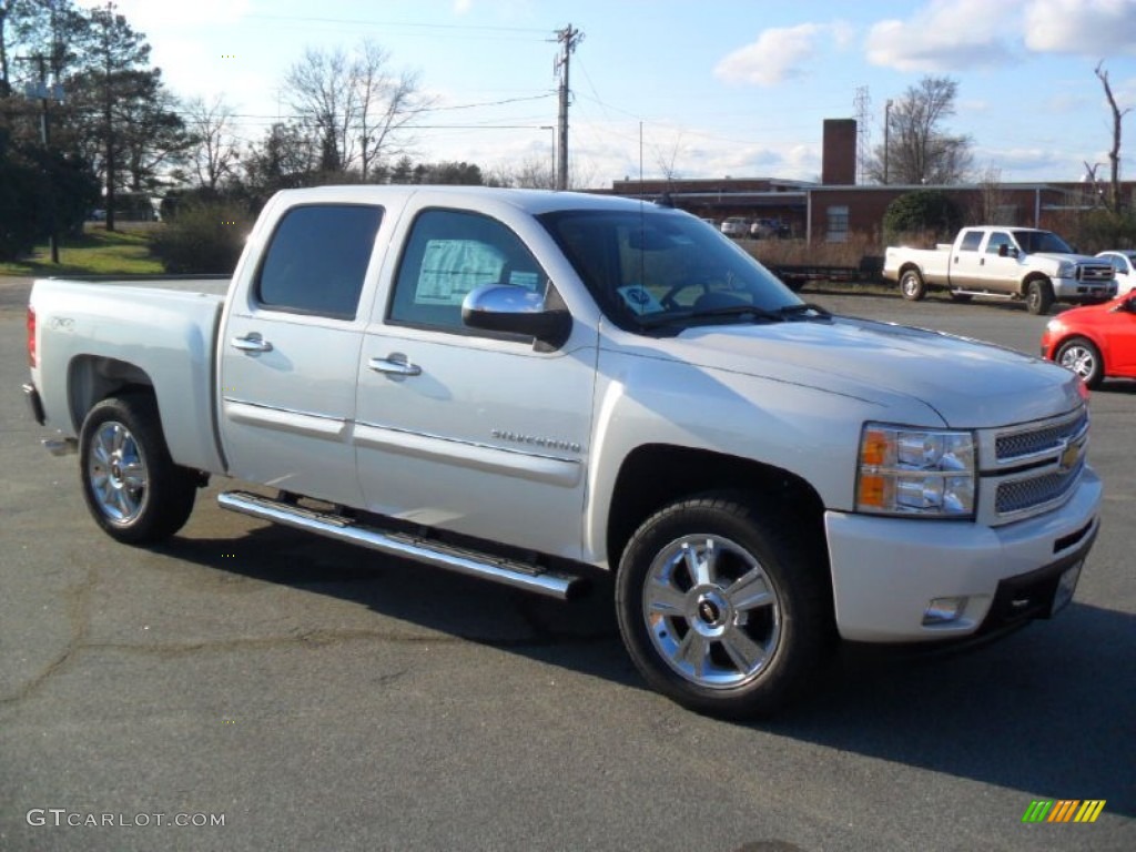 2012 Silverado 1500 LTZ Crew Cab 4x4 - White Diamond Tricoat / Light Cashmere/Dark Cashmere photo #5