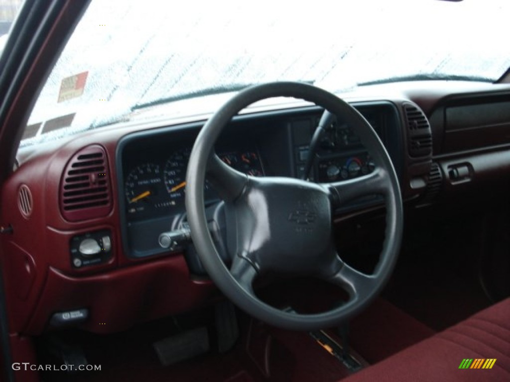 1998 C/K K1500 Regular Cab 4x4 - Dark Carmine Red Metallic / Red photo #8