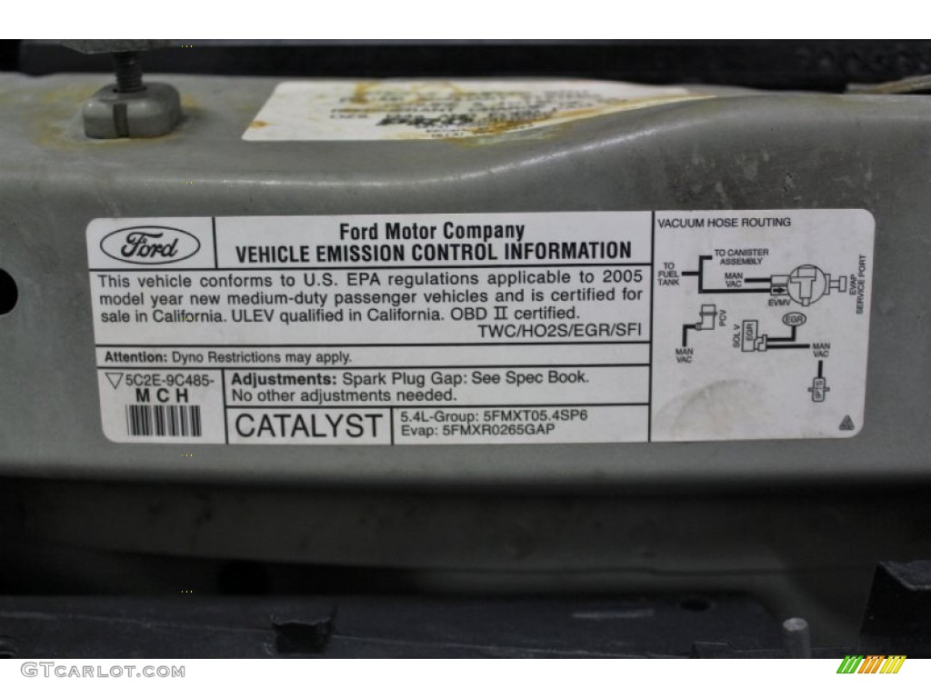 2005 Ford E Series Van E250 Passenger Conversion Info Tag Photo #59578416