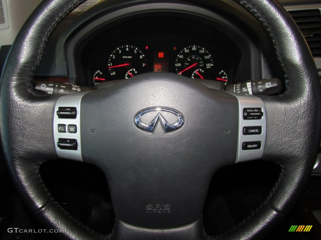 2009 Infiniti QX 56 Charcoal Steering Wheel Photo #59582466