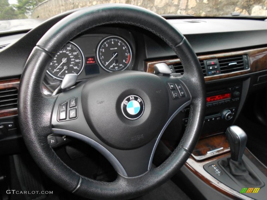 2007 BMW 3 Series 335i Sedan Black Steering Wheel Photo #59585036