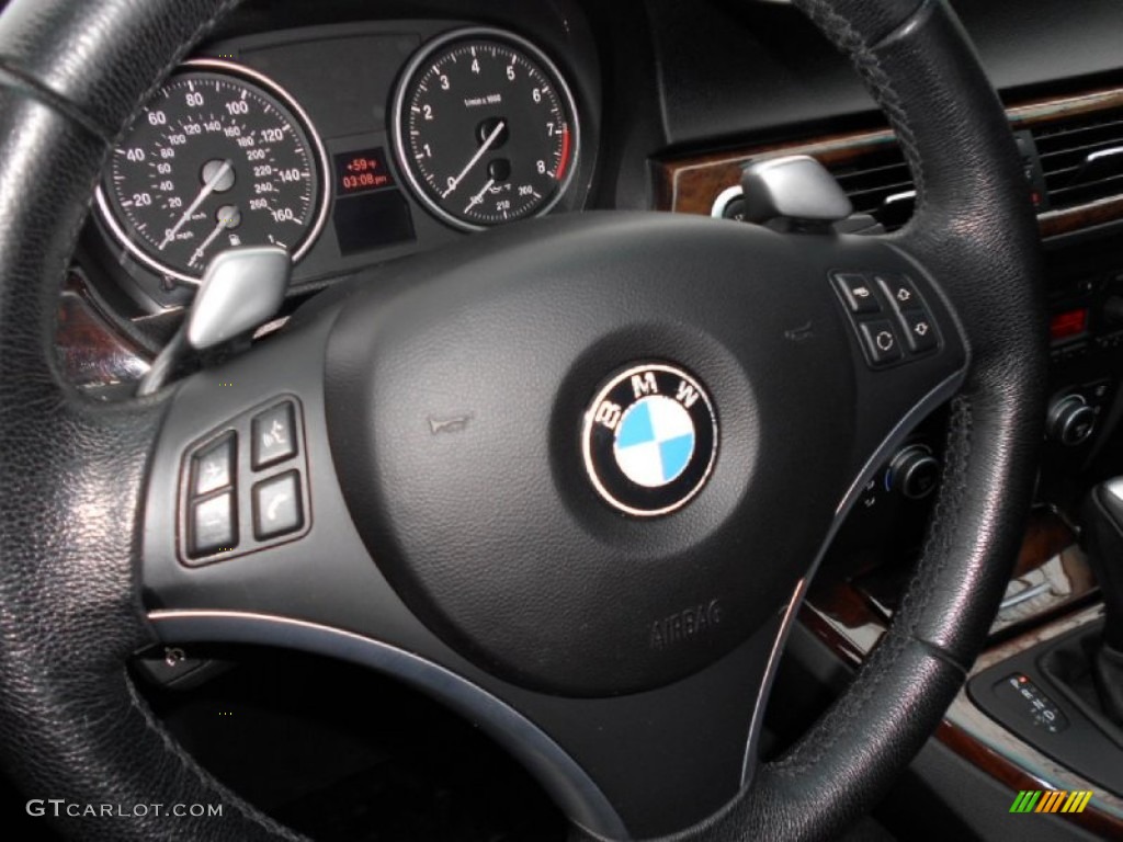 2007 BMW 3 Series 335i Sedan Black Steering Wheel Photo #59585169