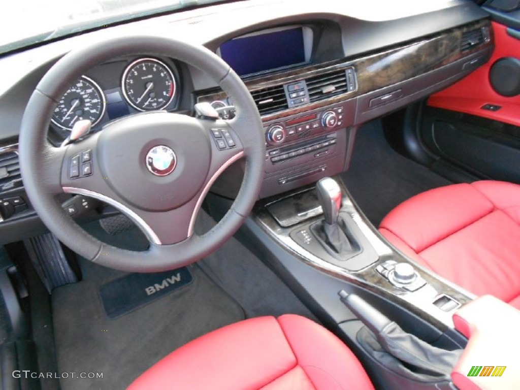 Coral Red/Black Dakota Leather Interior 2009 BMW 3 Series 328i Convertible Photo #59585299