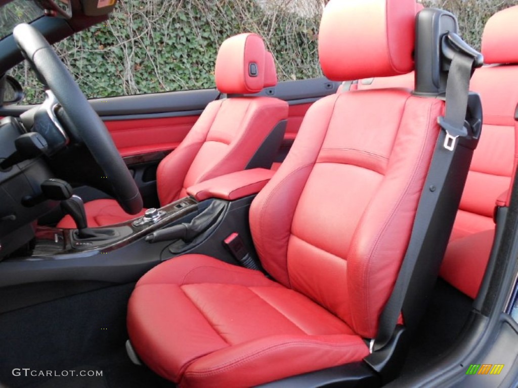 Coral Red/Black Dakota Leather Interior 2009 BMW 3 Series 328i Convertible Photo #59585310