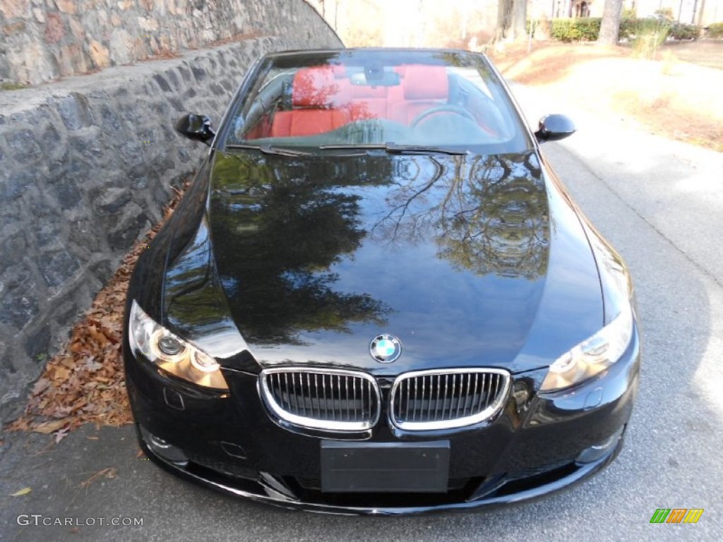 2009 3 Series 328i Convertible - Jet Black / Coral Red/Black Dakota Leather photo #12