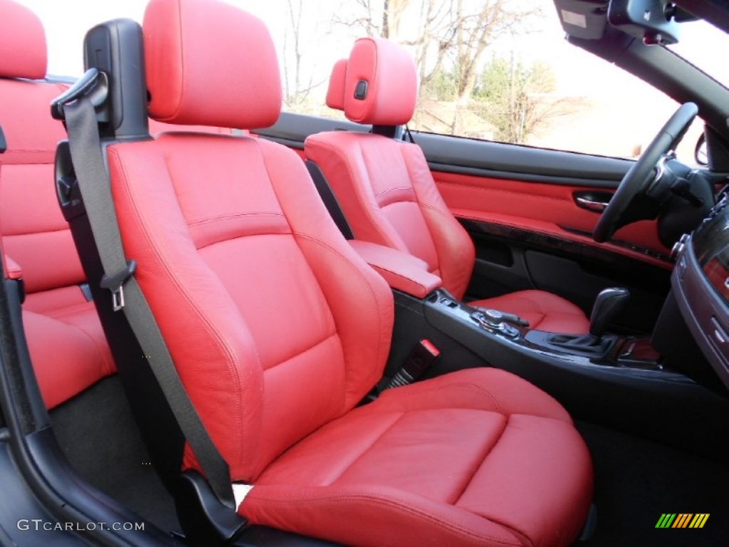 Coral Red/Black Dakota Leather Interior 2009 BMW 3 Series 328i Convertible Photo #59585448