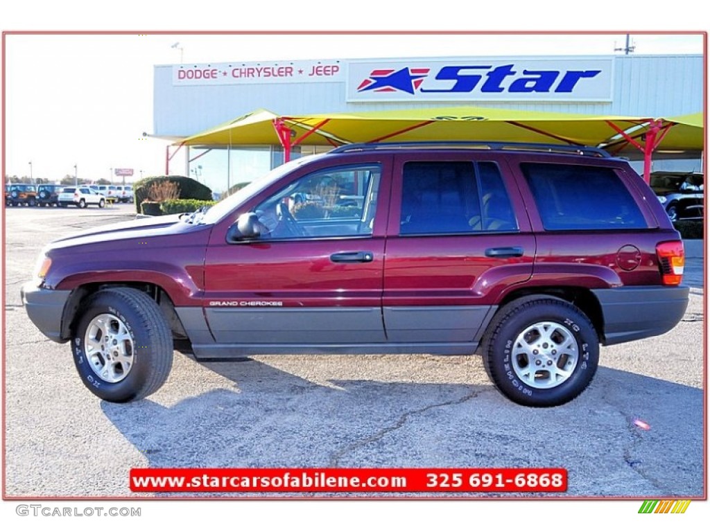 2002 Grand Cherokee Laredo - Dark Garnet Red Pearlcoat / Taupe photo #2