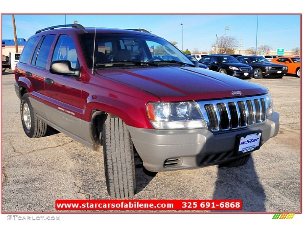 2002 Grand Cherokee Laredo - Dark Garnet Red Pearlcoat / Taupe photo #7