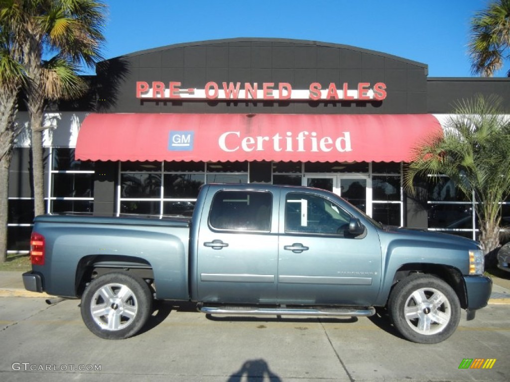 2008 Silverado 1500 LT Crew Cab - Blue Granite Metallic / Light Titanium/Ebony Accents photo #1